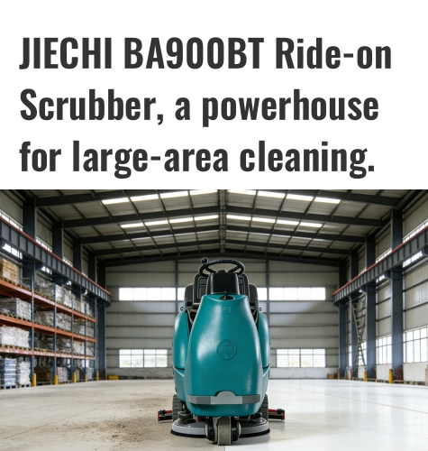 JIECHI BA900BT Ride-on Scrubber، قوة جبارة لتنظيف المساحات الكبيرة، الخيار الأمثل للتنظيف العميق الأولي.